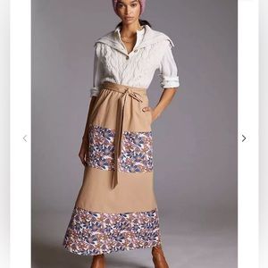 Anthropologie Sachin & Babi Jacquard Tiered Maxi Skirt Size 4 New